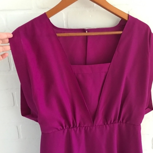 Jacob Chic Mini Dress Gorgeous Cap sleeve Boxy flowy magenta Hot Pink Barbie M - Picture 3 of 14
